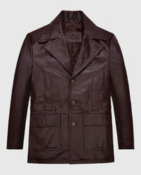 Johnny Depp Donnie Brasco Maroon Leather Blazer Jacket