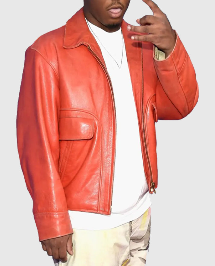 Juice WRLD Orange Leather Jacket