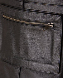 Multi-Pocket Leather Waistcoat for Biking