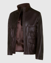 Men's Casino Royale Style Leather Jacket