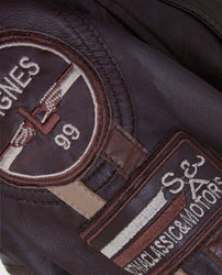 Men's SIZMA Brown Cafe Racer Style Leather Jacket
