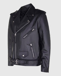 Men's Black Leather Brando Jacket for Bikers