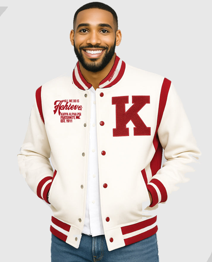 Kappa Alpha Psi Red White Varsity Jacket