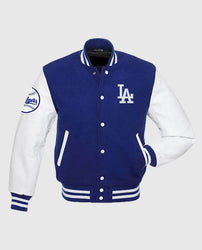 LA Dodgers Blue and White Varsity Jacket