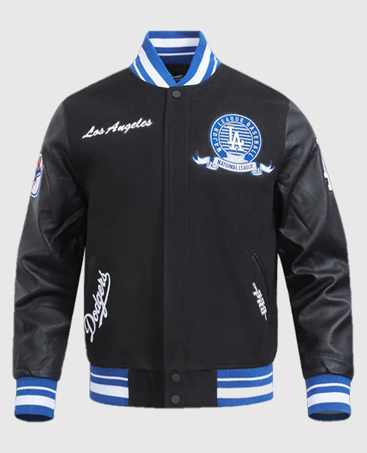LA Dodgers Team Badge Classic Rib Varsity Jacket