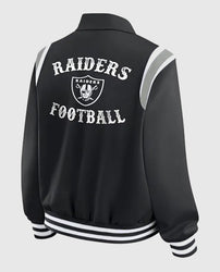 Las Vegas Raiders Lightweight Black Varsity Satin Jacket