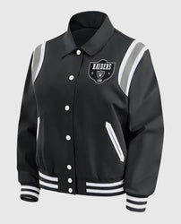 Las Vegas Raiders Lightweight Black Varsity Satin Jacket