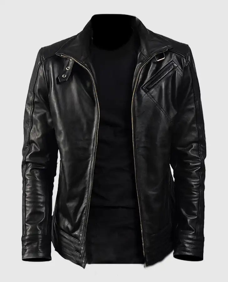 Legacy Black Leather Biker Jacket