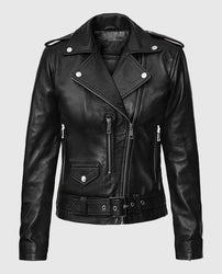 Lucy Hale Black Biker Leather Jacket