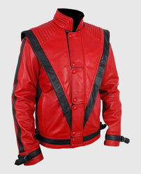 Michael Jackson Thriller Red Leather Jacket