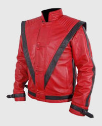 Michael Jackson Thriller Red Leather Jacket