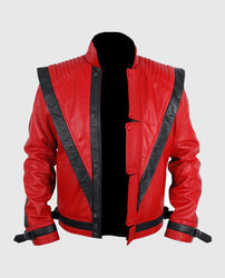 Michael Jackson Thriller Red Leather Jacket
