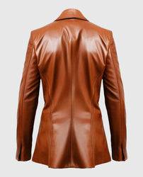 Men's Brown Leather Blazer