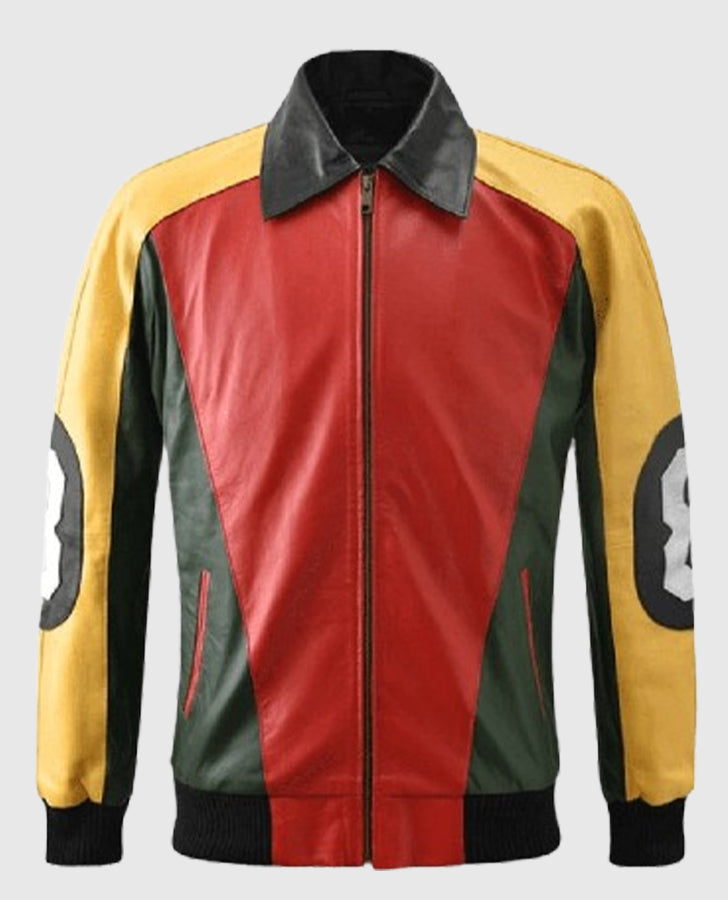 Men's 8 Ball Pool Bomber Leather Jacket
