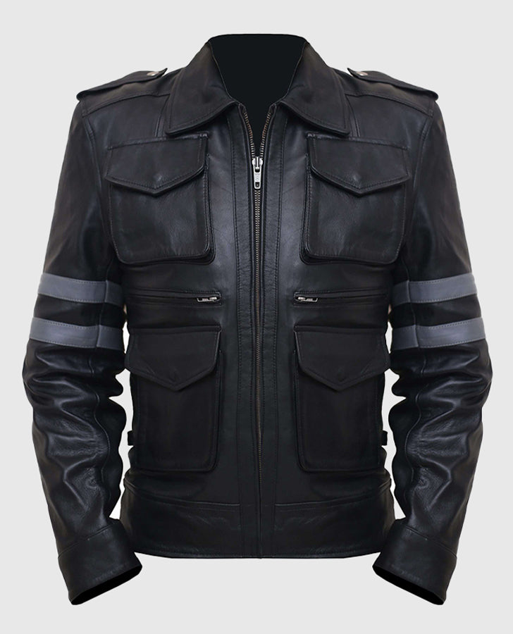 Men's Black Motorcycle Leather Jacket