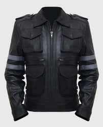 Men's Black Motorcycle Leather Jacket