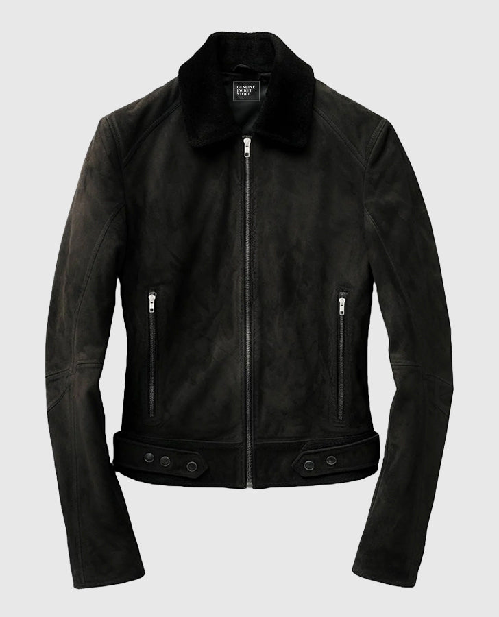 Men's Black Suede Leather Jacket
