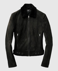 Men's Black Suede Leather Jacket