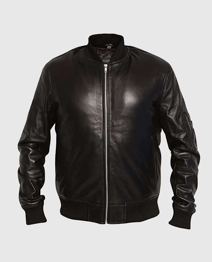 Men's Black Varsity Bomber Jacket