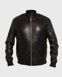 Men's Black Varsity Bomber Jacket