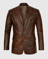 Men’s Brown Spanish Medieval Leather Blazer