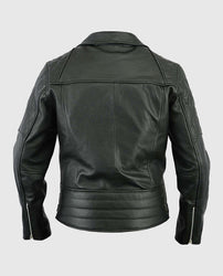 Men's Classic Diamond Biker Black Leather Jacket