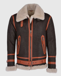 Men’s Flying Aviator Shearling Bomber Jacket