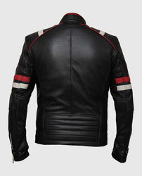 Men's Retro Cafe Racer Black Leather Jacket