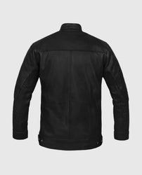 Men's Black Slimfit Cafe Racer Leather Jacket