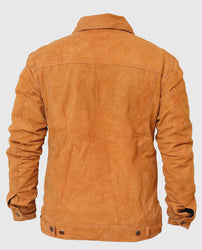Men's Strap Pockets Suede Leather Jacket