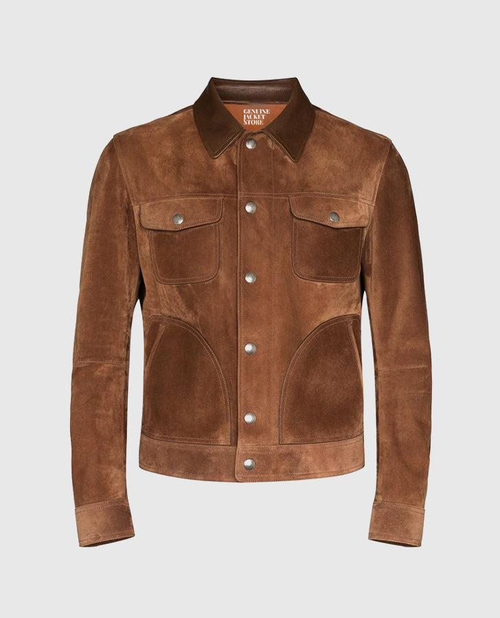Men's Suede Brown Leather Jacket