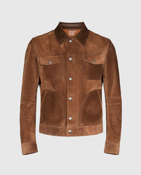 Men's Suede Brown Leather Jacket