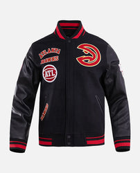 NBA Atlanta Hawks Men's Rib Wool Varsity Jacket