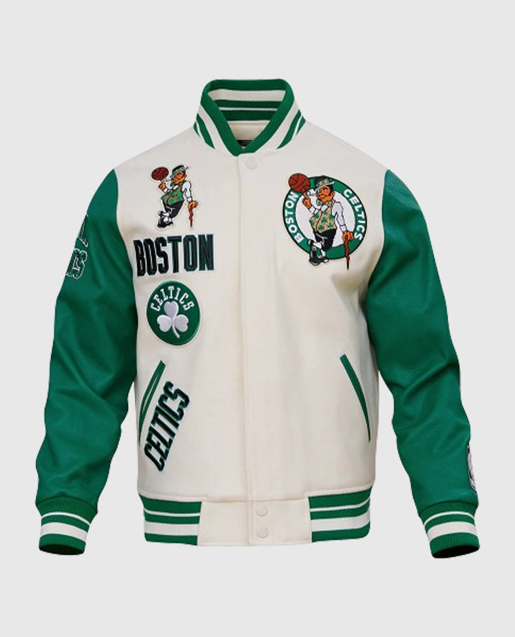 NBA Boston Celtics Men's Rib Wool Varsity Jacket