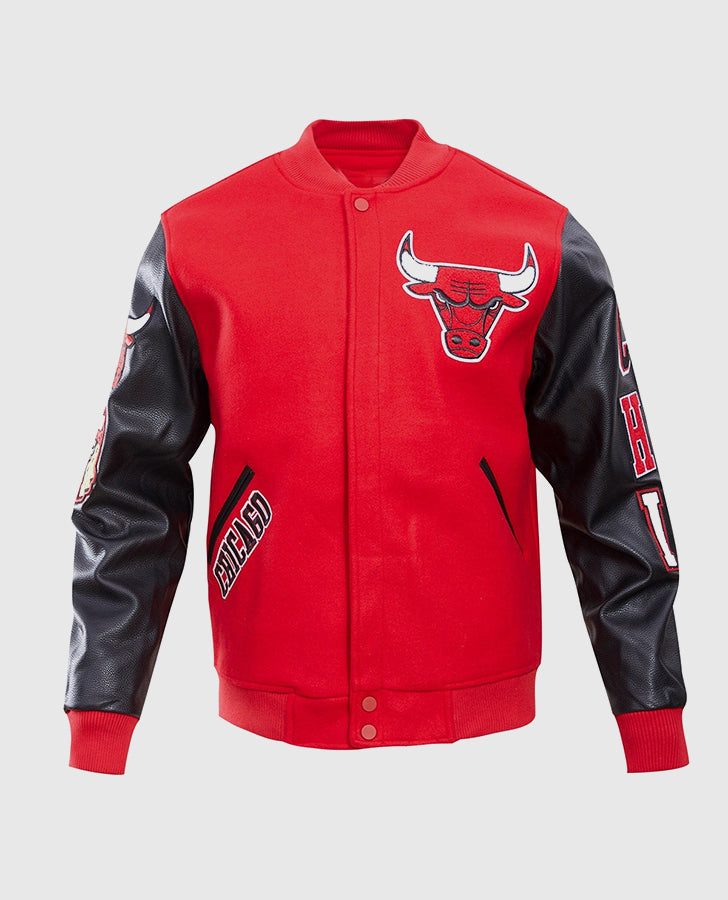 NBA Chicago Bulls Men's Red Varsity Jacket