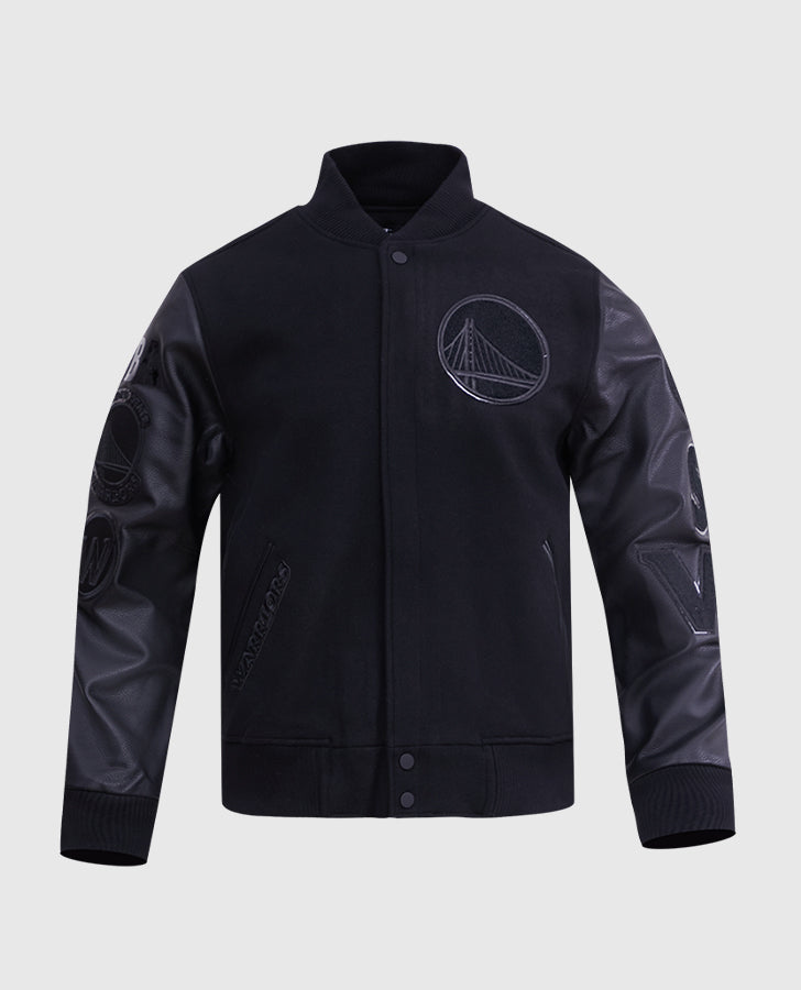 NBA Golden State Warriors Men's Black Varsity Jacket