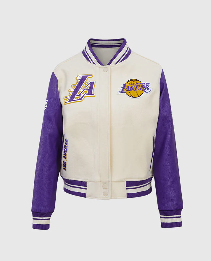 NBA Los Angeles Lakers Women's Purple-white Varsity Jacket