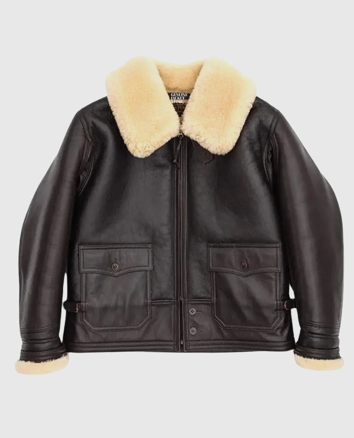 Navy M-445A Flight Shearling Leather Jacket