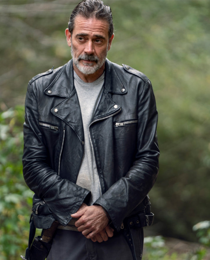 Negan Walking Dead Black Biker Leather Jacket