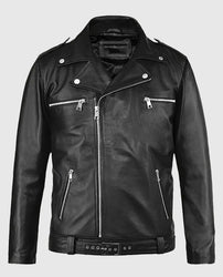 Negan Walking Dead Black Biker Leather Jacket