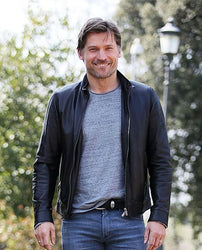 Nikolaj Coster Waldau Black Leather Jacket