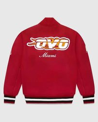 OVO Miami Heat Varsity Wool Burgundy Jacket
