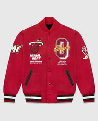 OVO Miami Heat Varsity Wool Burgundy Jacket