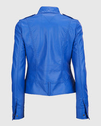 Women's Royal Blue Leather Jacket