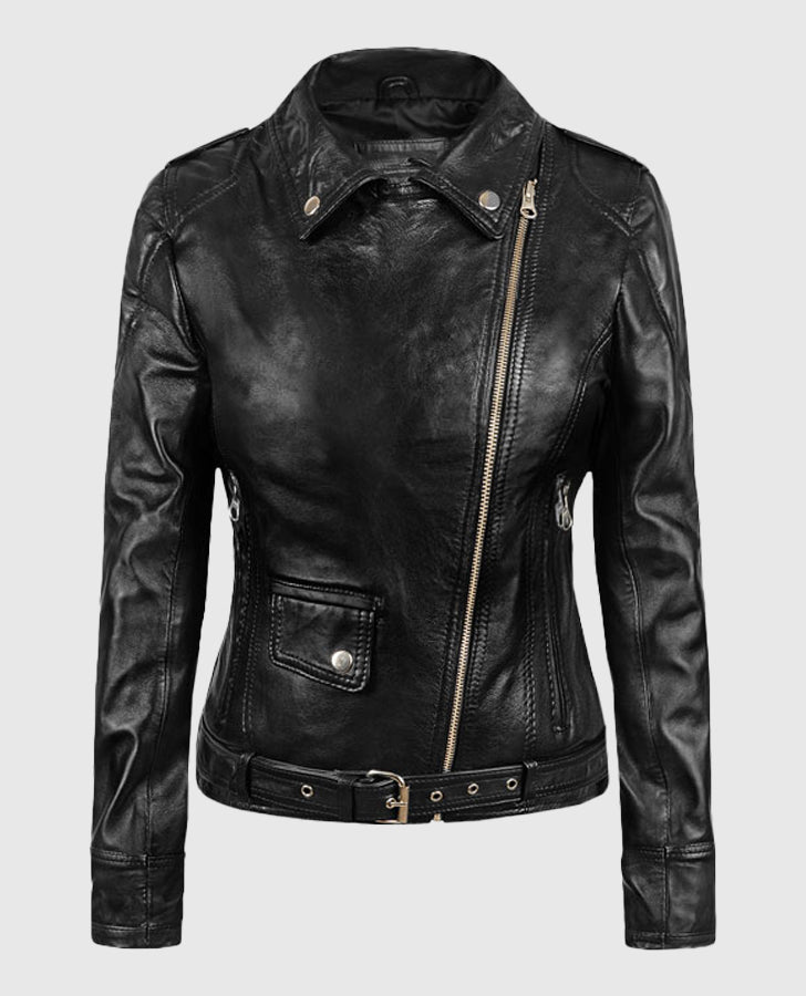 Sarah Connor Terminator Genisys Black Leather Jacket