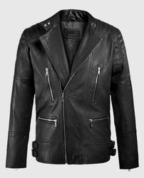 Shotgun Black Moto Leather Jacket