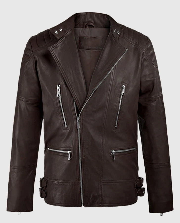 Shotgun Brown Moto Leather Jacket