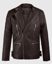 Shotgun Brown Moto Leather Jacket
