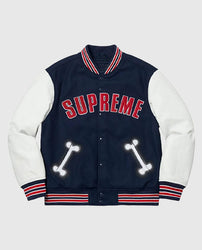 Supreme Bone Letterman Varsity Jacket