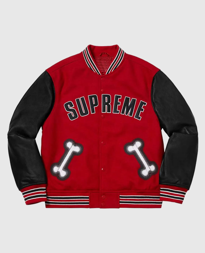 Supreme Bone Letterman Varsity Jacket